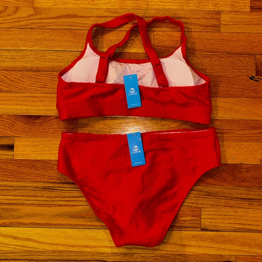 Red Textured Bikini Set - Picture 7 of 7
